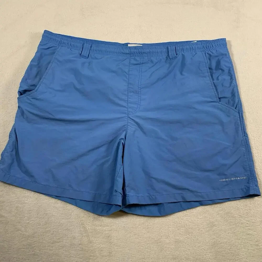 Columbia Swim‎ Trunks Mens Large Blue Board Shorts Omni Shield Outdoors Swimming